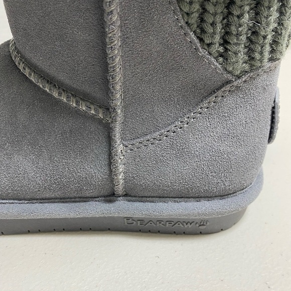 BNWT Bear Paw Suede Sherpa Knit Back with Buckle Detail Sz 7 - Picture 4 of 6
